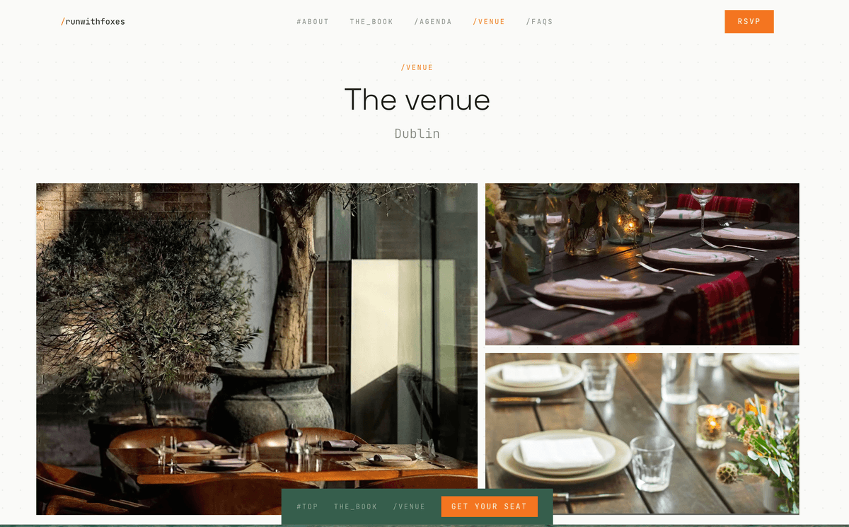 AI-generated event landing page